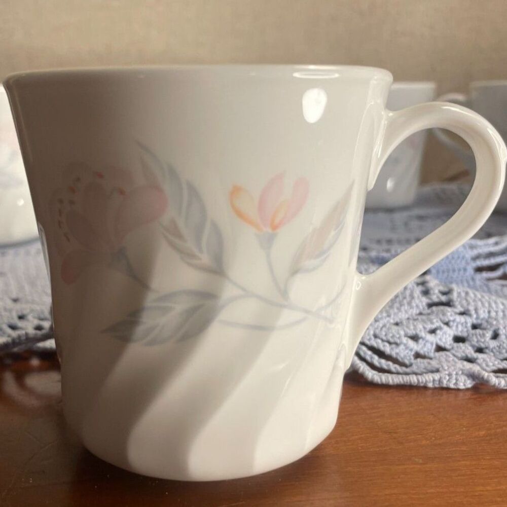 Corning Corelle mugs, in the discontinued Pink Trio